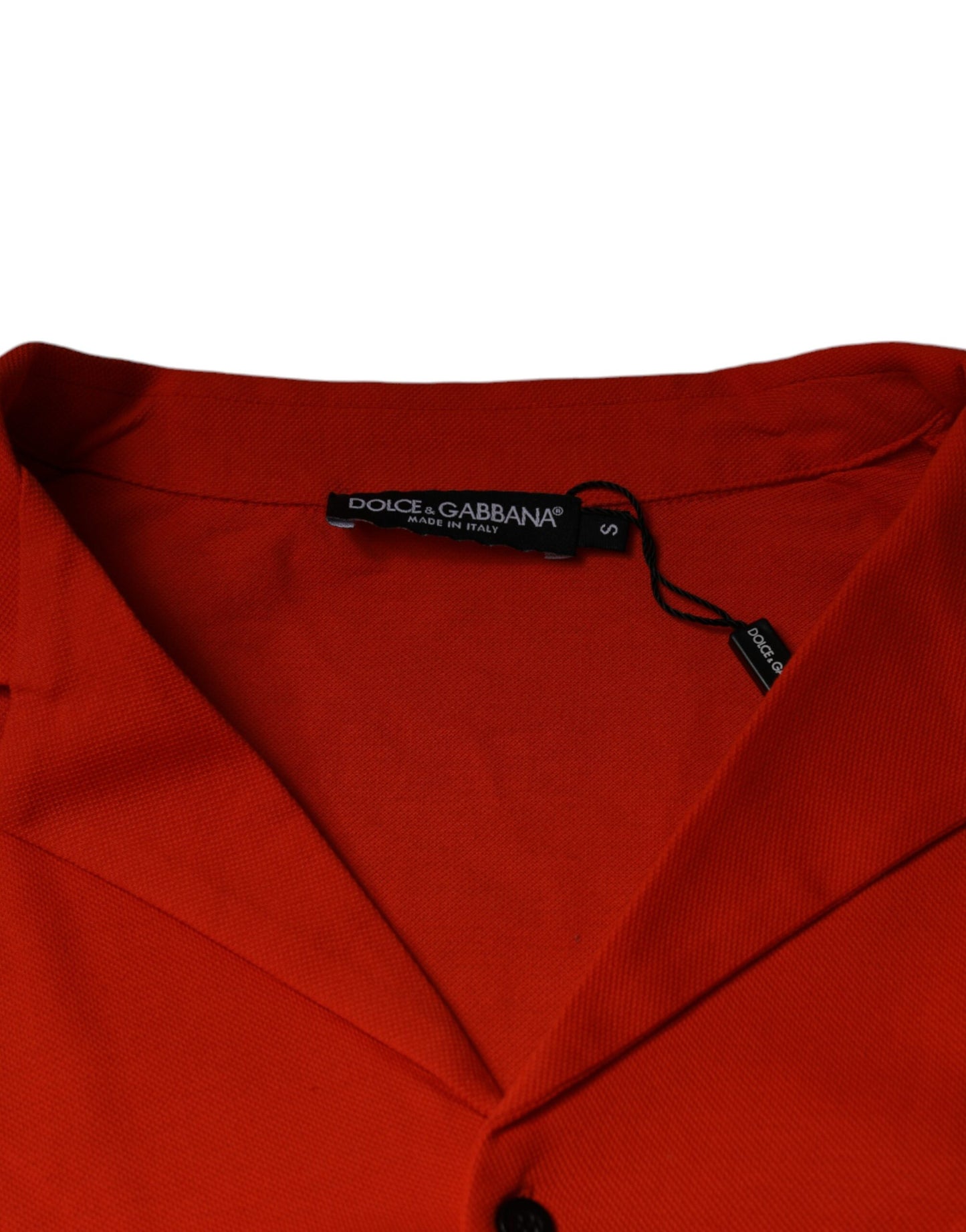 Oranges, lässiges Poloshirt aus Baumwolle mit Knopfleiste