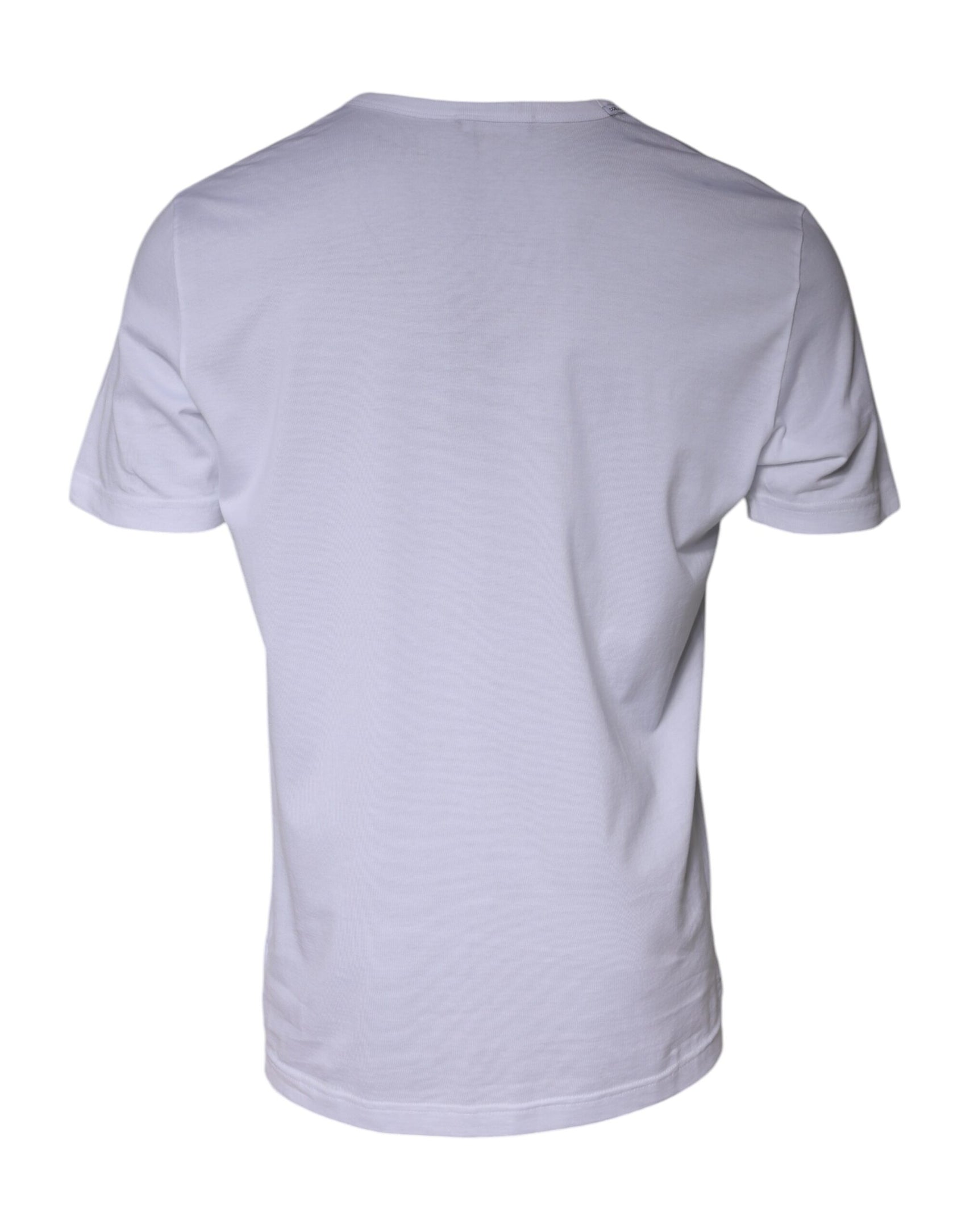 Weißes Paradiso Baumwoll-T-Shirt mit kurzen Ärmeln