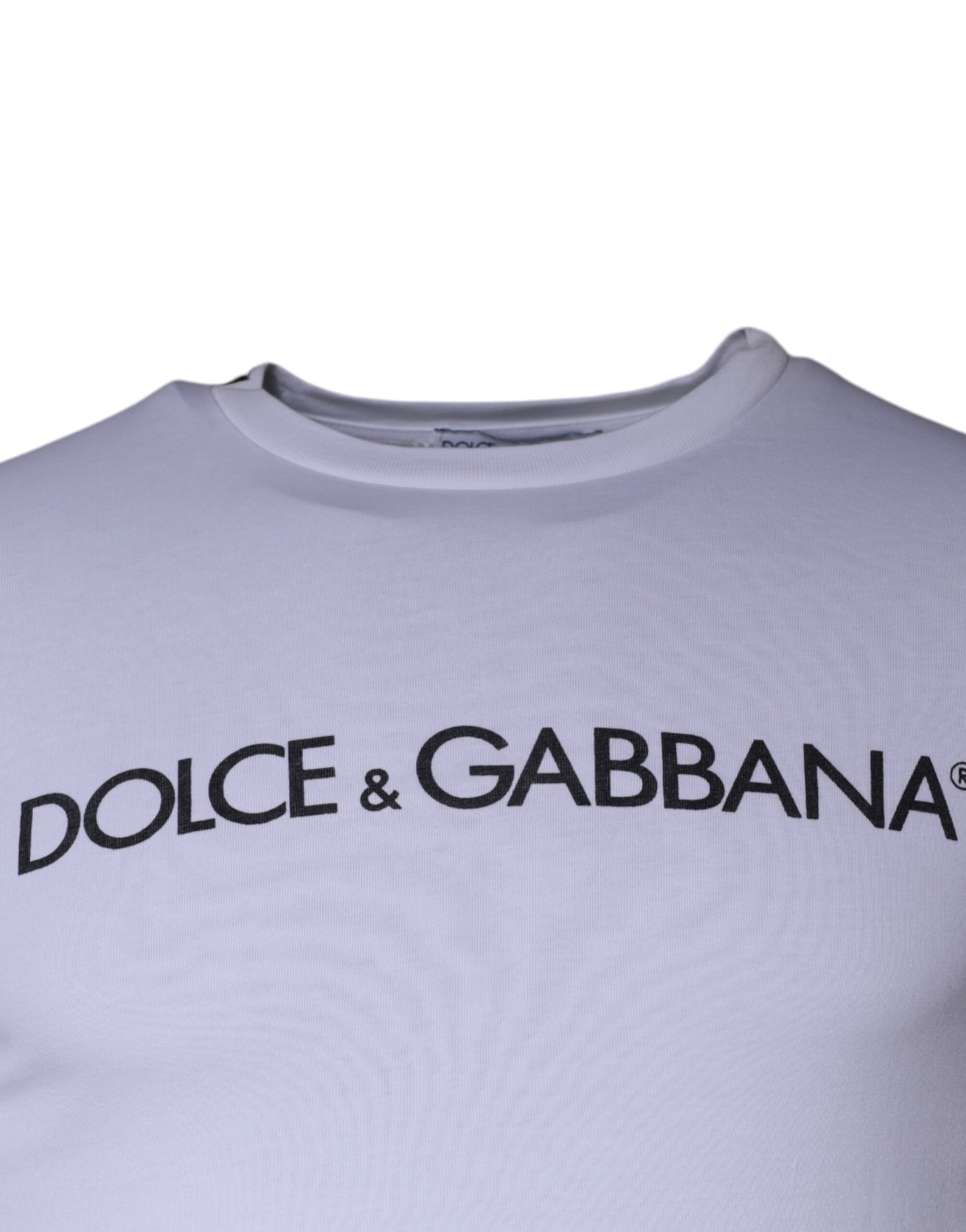 Weißes Baumwoll-T-Shirt mit Rundhalsausschnitt und Logo-Print
