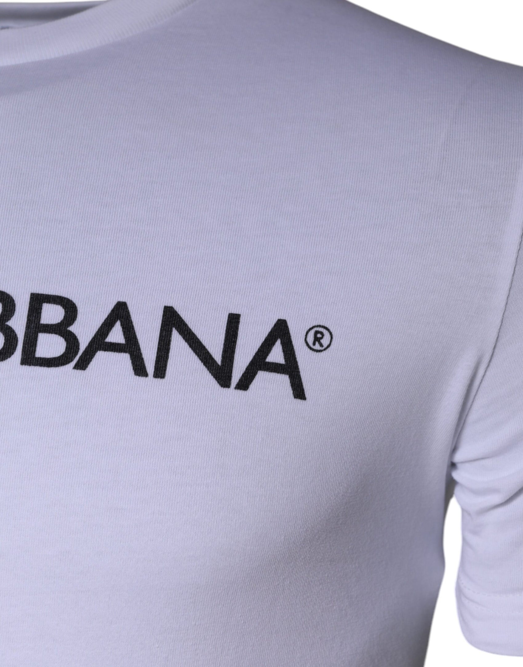 Weißes Baumwoll-T-Shirt mit Rundhalsausschnitt und Logo-Print