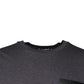 Gray Logo Patch Cotton Crew Neck T-shirt