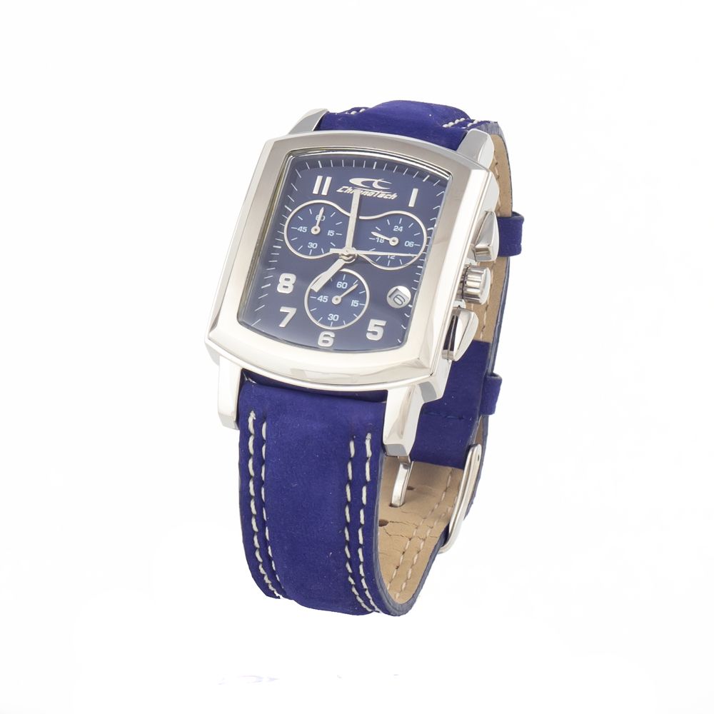 Orologio in pelle blu