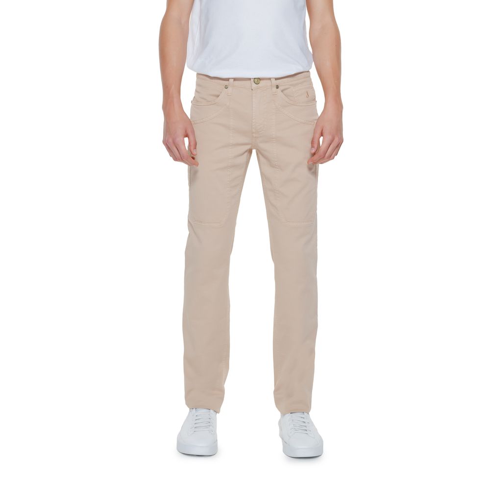 Beige Baumwolljeans und Hose