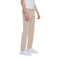 Beige Baumwolljeans und Hose