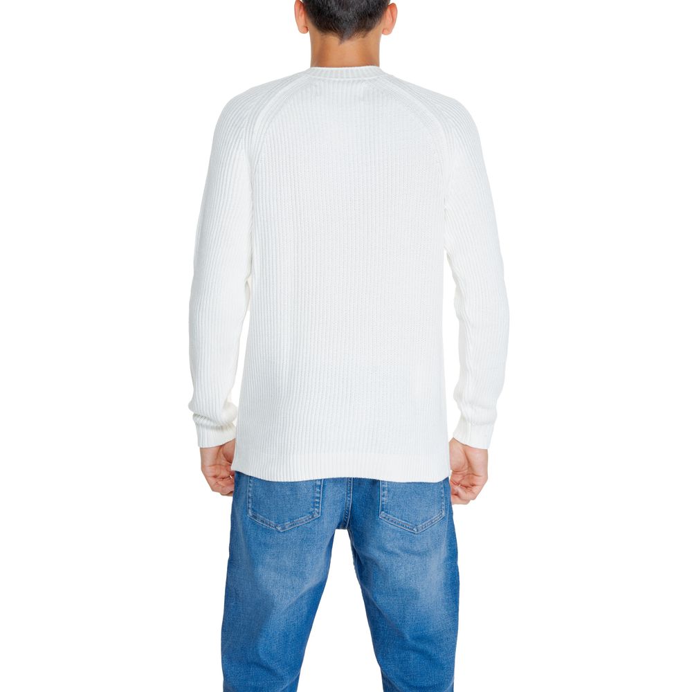 Weißer Baumwollpullover