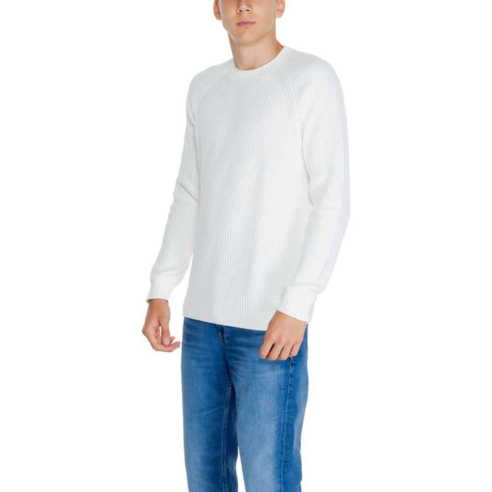 Weißer Baumwollpullover