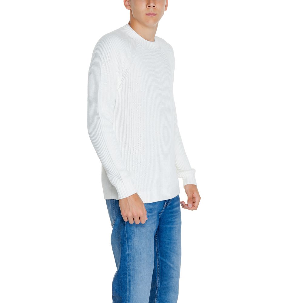 Weißer Baumwollpullover
