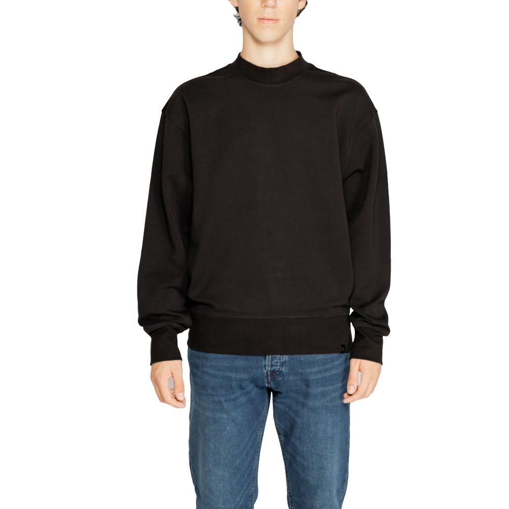 Schwarzer Rigenerato-Pullover aus Baumwolle
