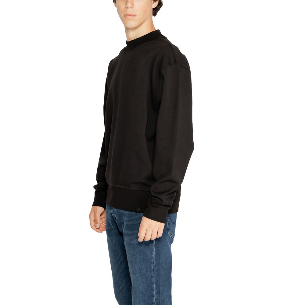 Schwarzer Rigenerato-Pullover aus Baumwolle