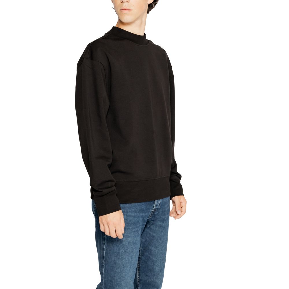Schwarzer Rigenerato-Pullover aus Baumwolle