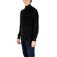 Schwarzer Baumwollpullover