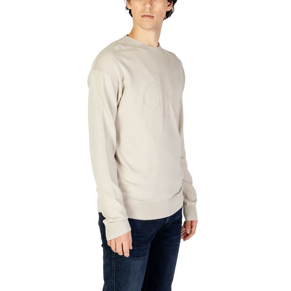 Beigefarbener Baumwollpullover