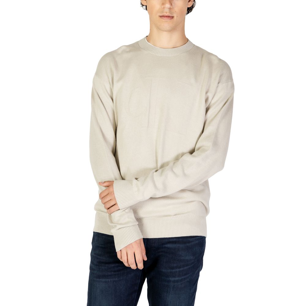 Beigefarbener Baumwollpullover