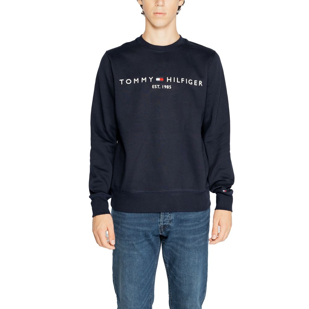 Blauer Baumwollpullover
