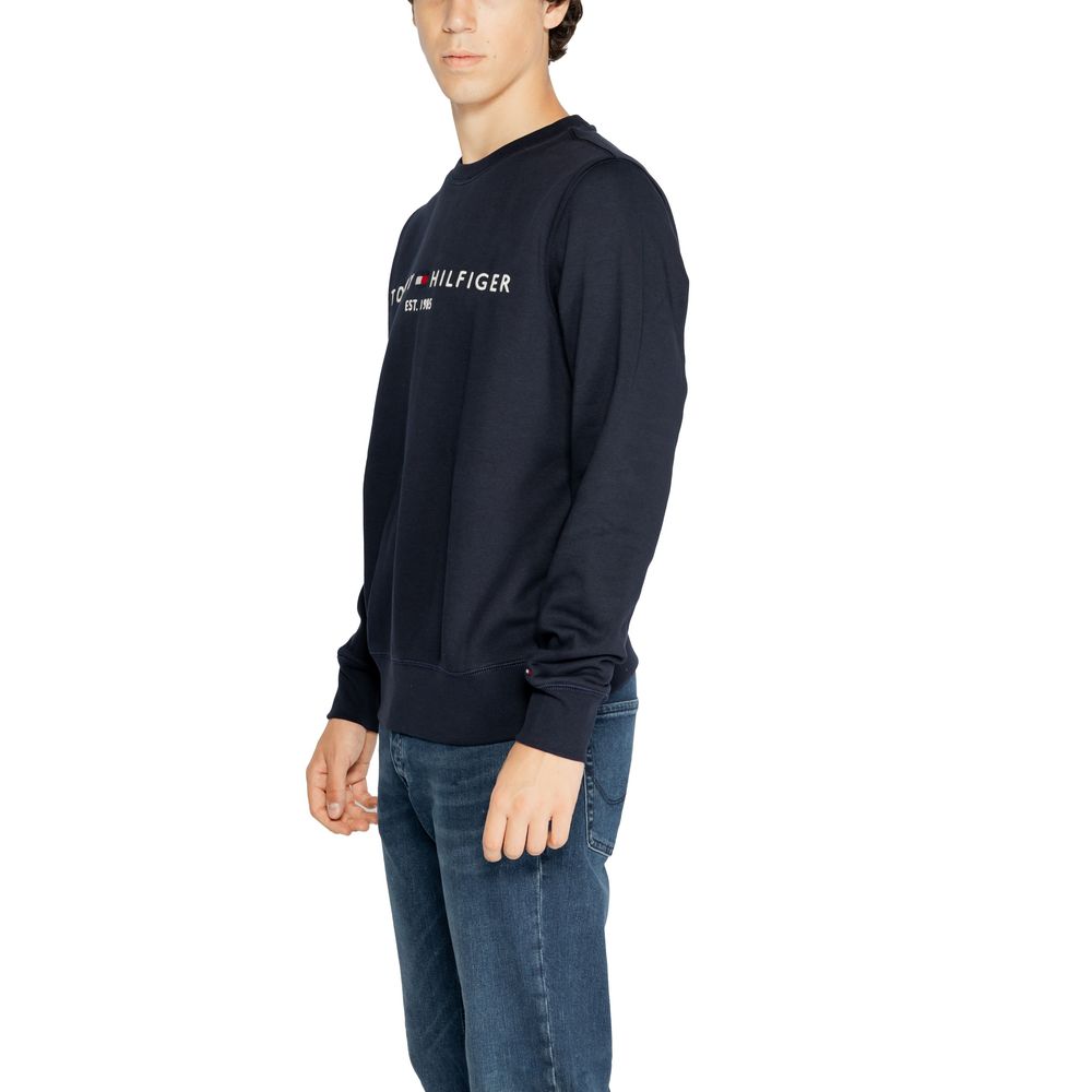 Blauer Baumwollpullover