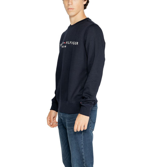 Blauer Baumwollpullover