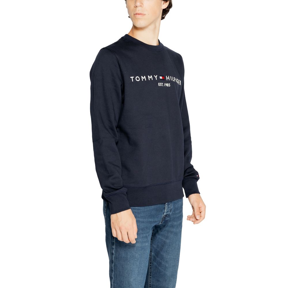 Blauer Baumwollpullover