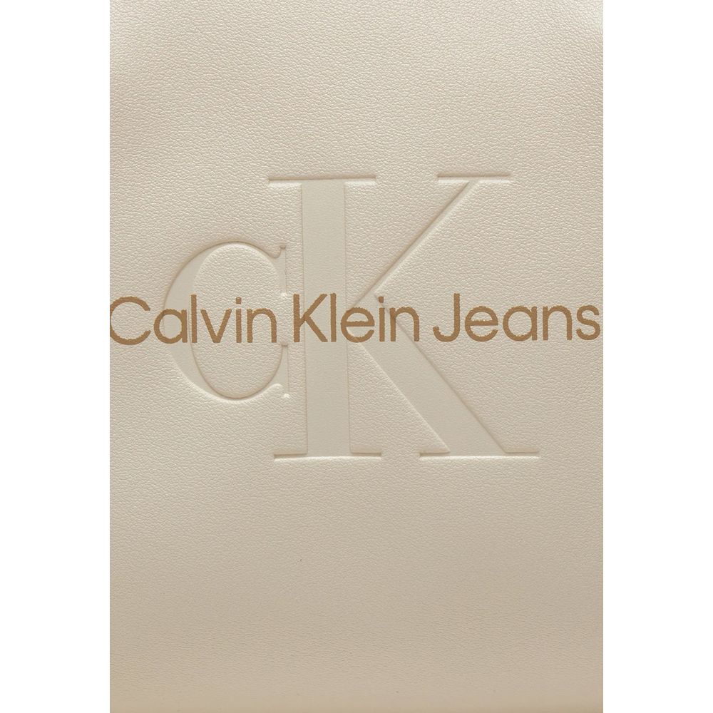 Beige Kunstleder Handtasche