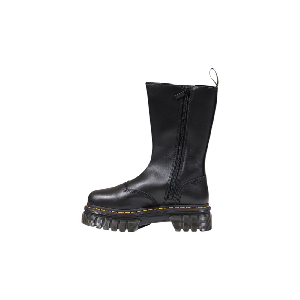 Schwarzer Lederstiefel