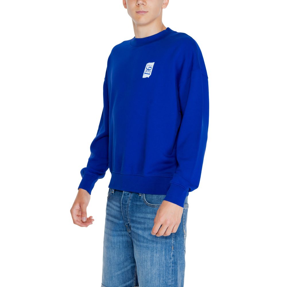 Blauer Baumwollpullover