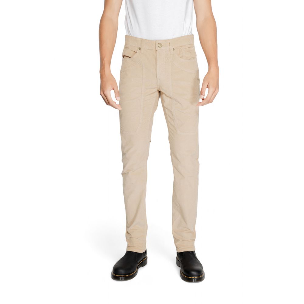 Beige Baumwolljeans und Hose