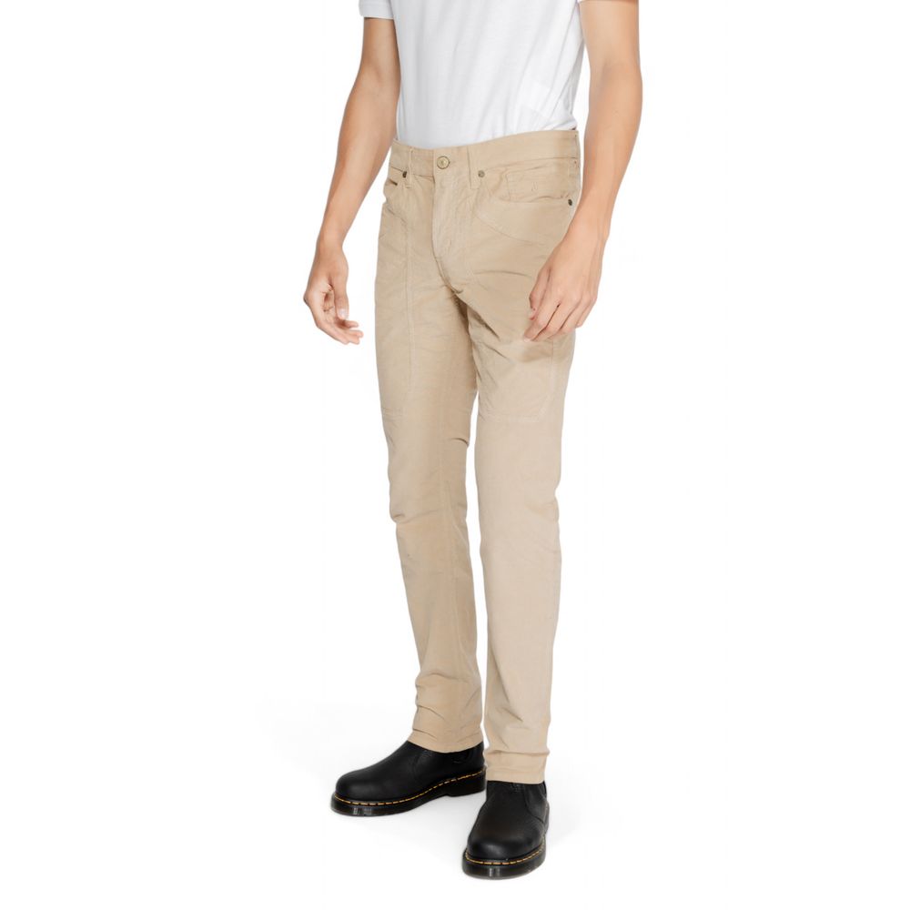 Beige Baumwolljeans und Hose