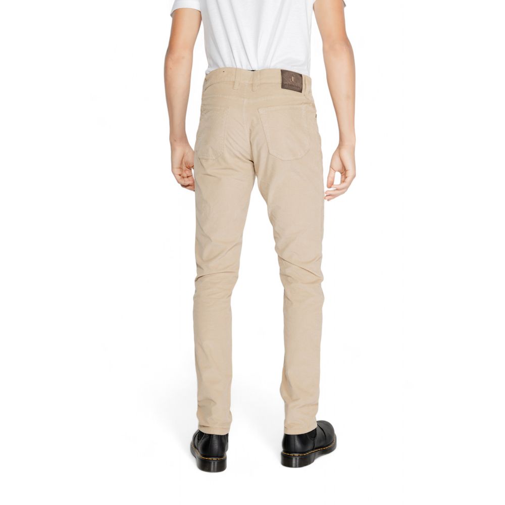 Beige Baumwolljeans und Hose