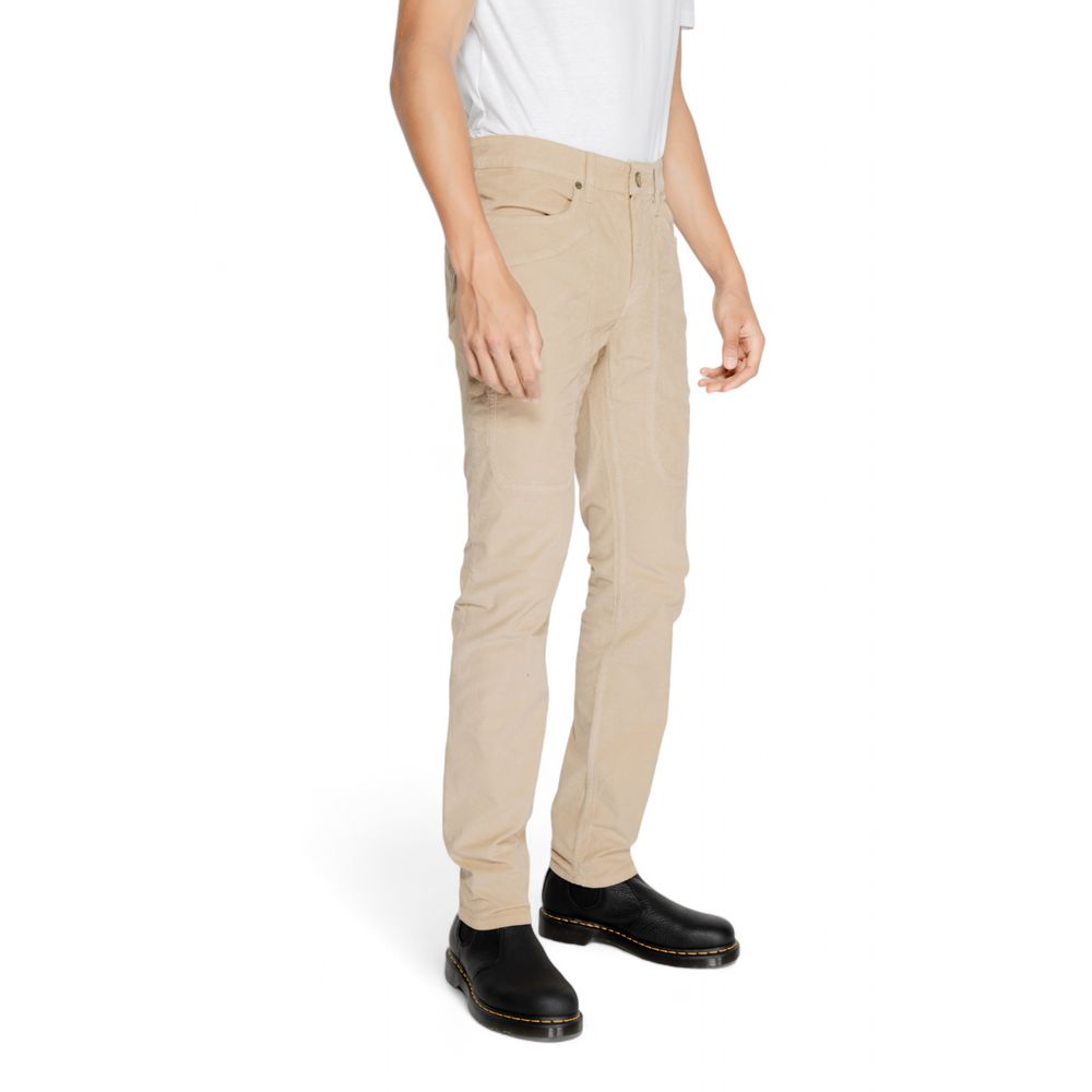 Beige Baumwolljeans und Hose