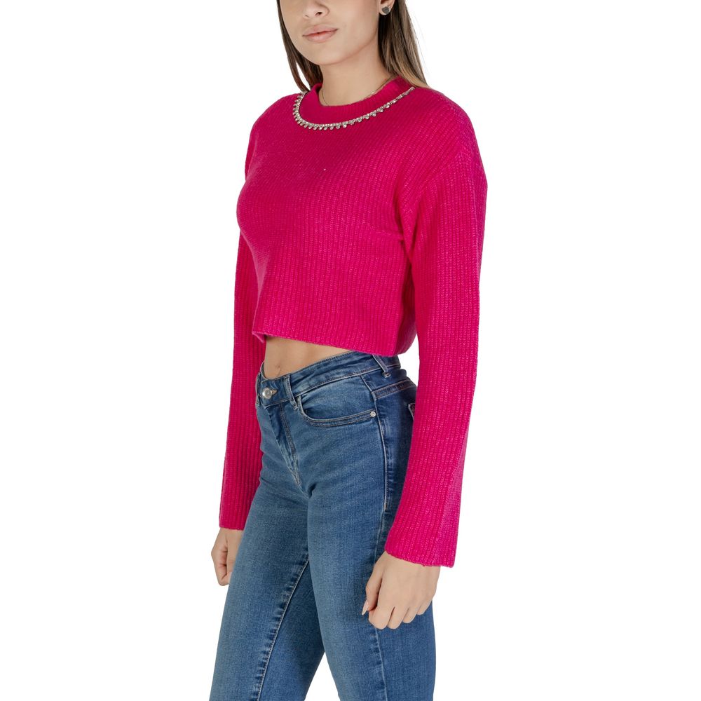 Pink Polyester Polyester Sweater