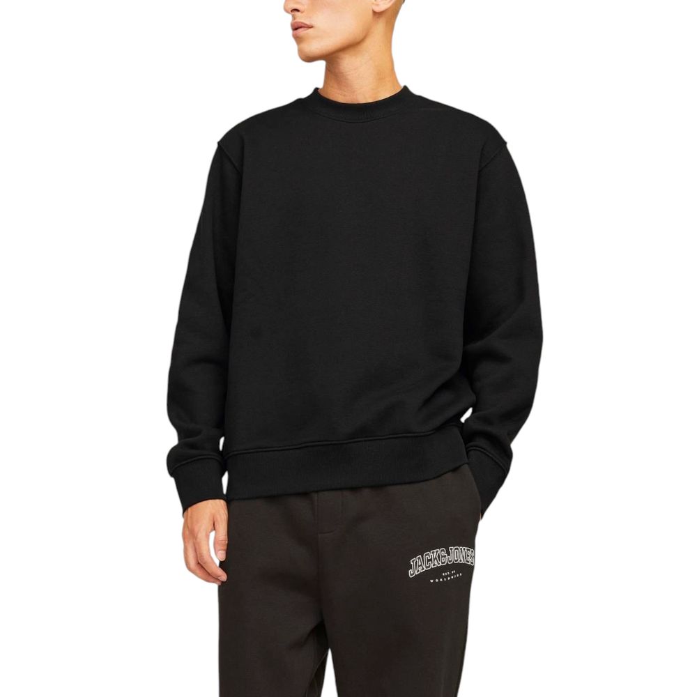 Schwarzer Baumwollpullover