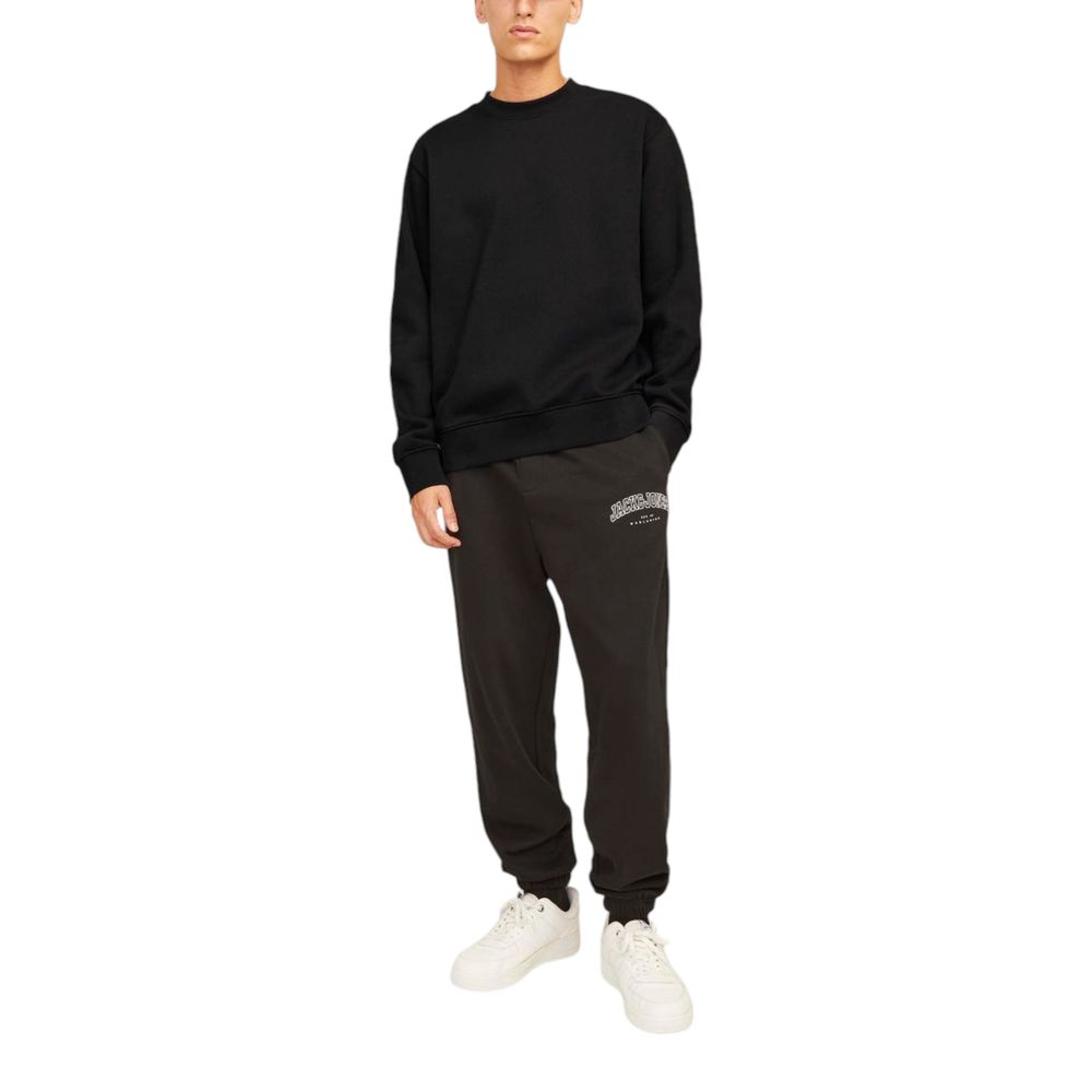 Schwarzer Baumwollpullover