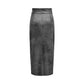 Gray Leather Leather Skirt