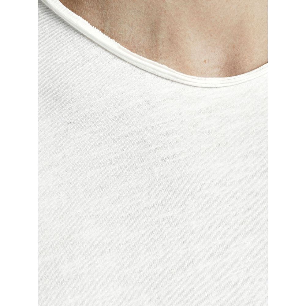 Cremefarbenes Baumwoll-T-Shirt