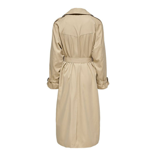 Beige Polyester Jackets & Coat