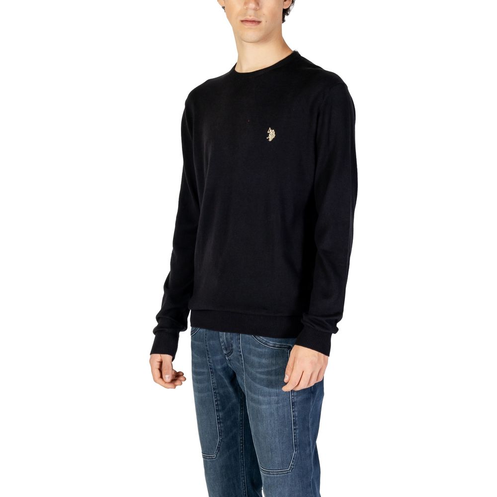 Schwarzer Baumwollpullover