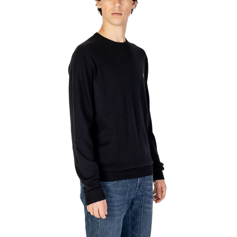 Schwarzer Baumwollpullover