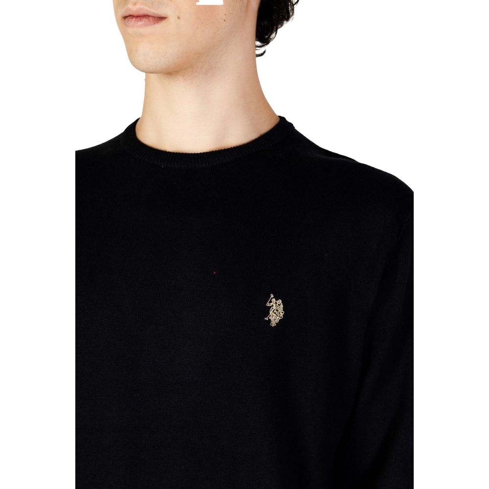 Schwarzer Baumwollpullover