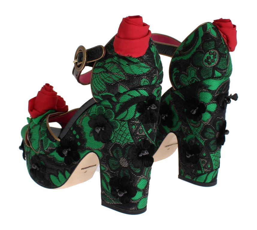 Enchanted Sicily Keilabsatzschuhe aus Kristallbrokat