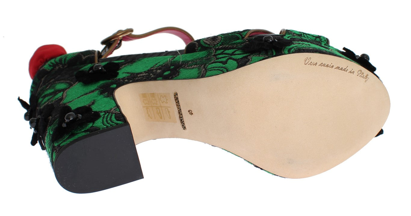 Enchanted Sicily Keilabsatzschuhe aus Kristallbrokat