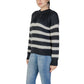 Black And White Polyester Polyester Sweater