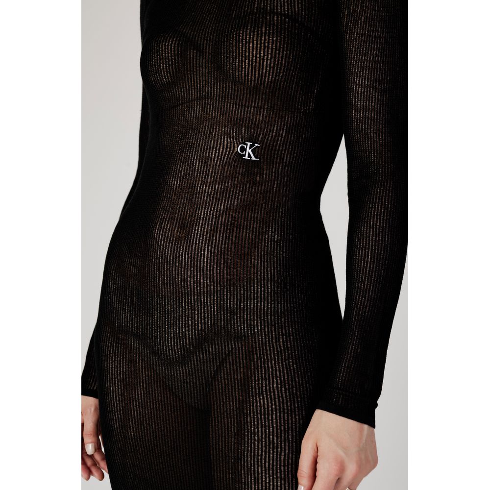 Schwarzes Acrylkleid