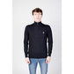 Schwarzer Baumwollpullover