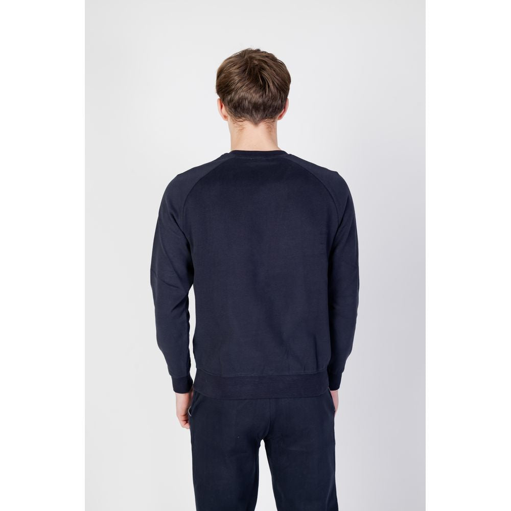 Blauer Baumwollpullover