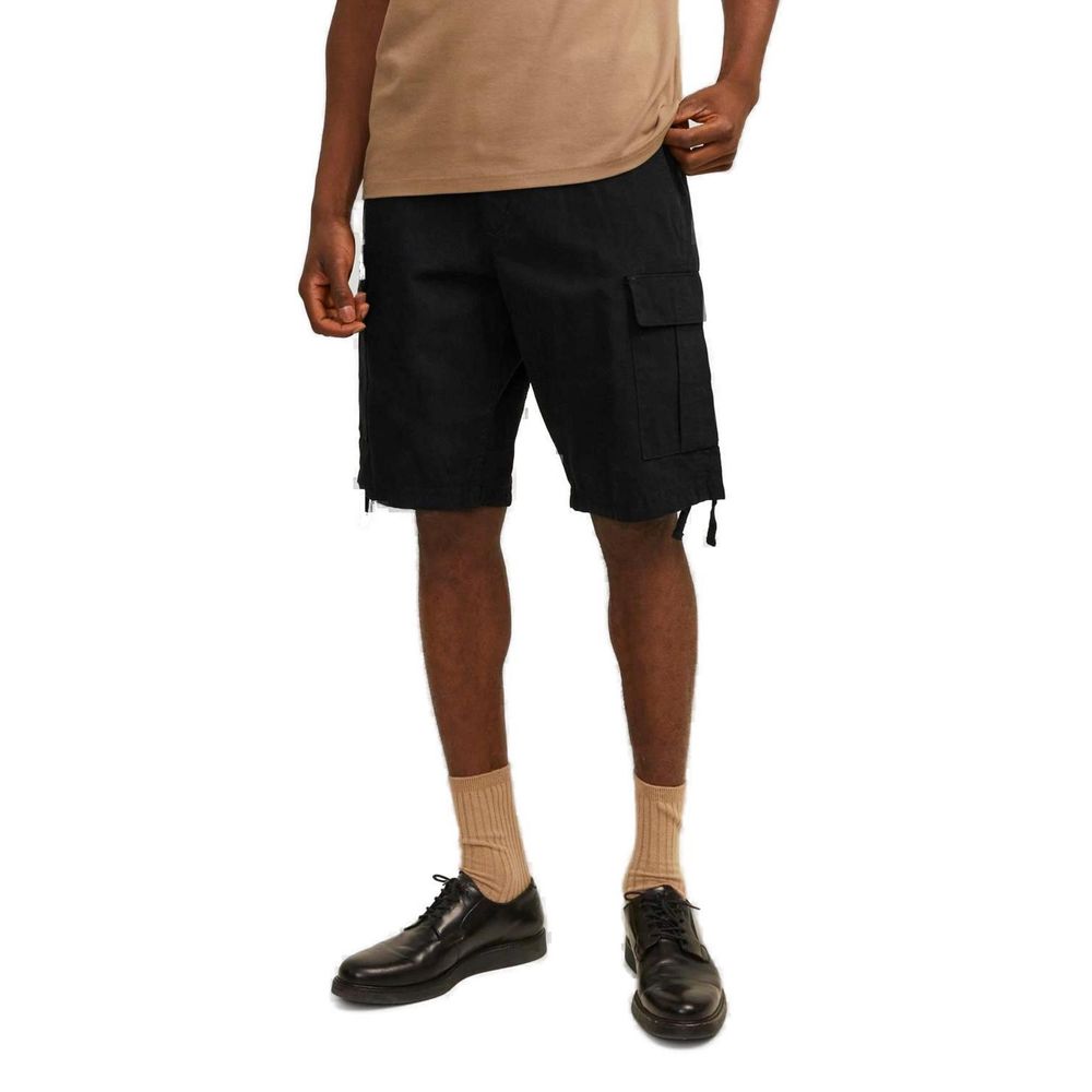 Schwarze Baumwollshorts