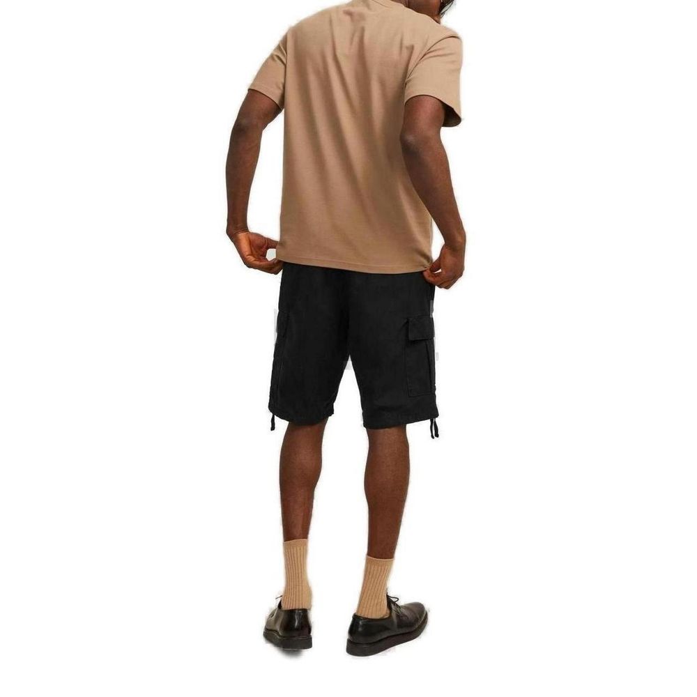 Schwarze Baumwollshorts