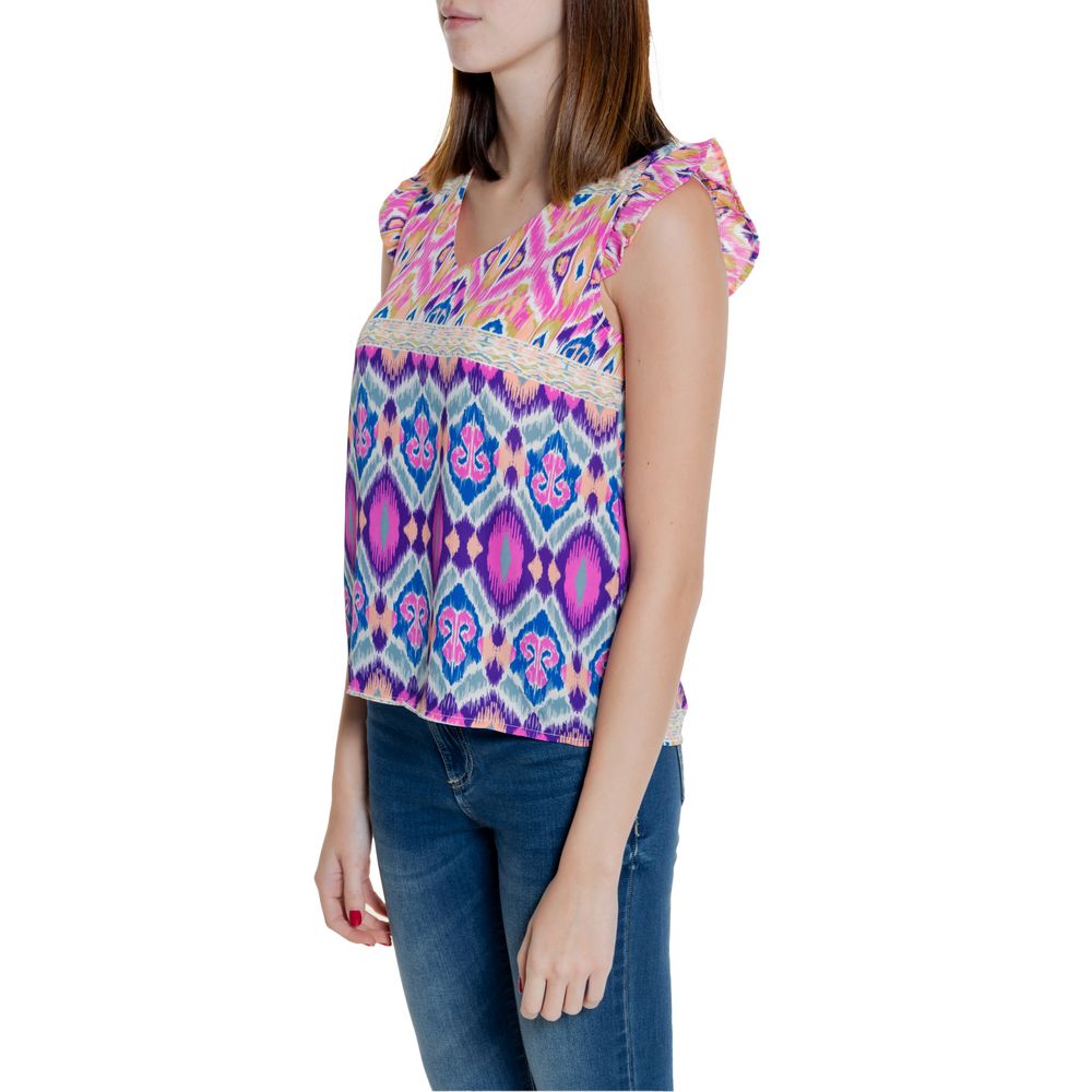 Multicolor Polyester Polyester Tops & T-Shirt