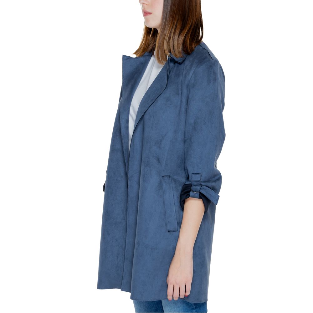 Blue Polyester Jackets & Coat