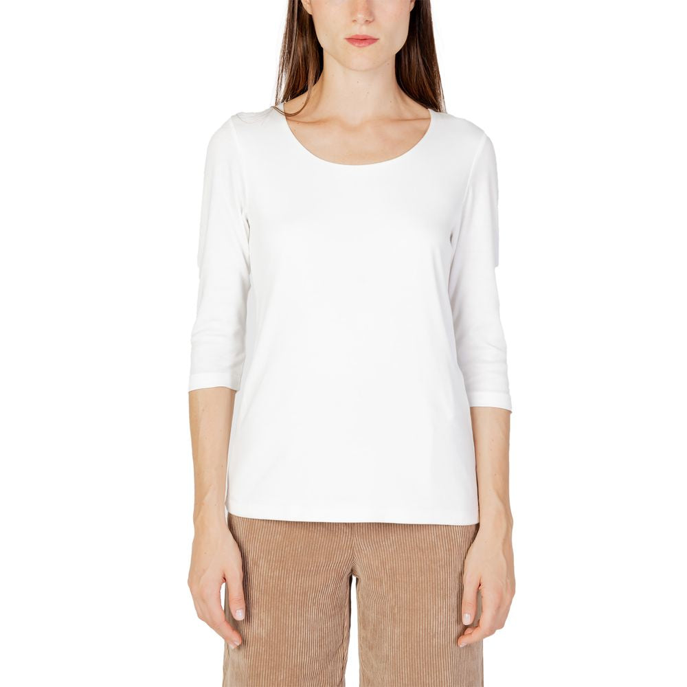 Top e T-shirt in cotone color crema