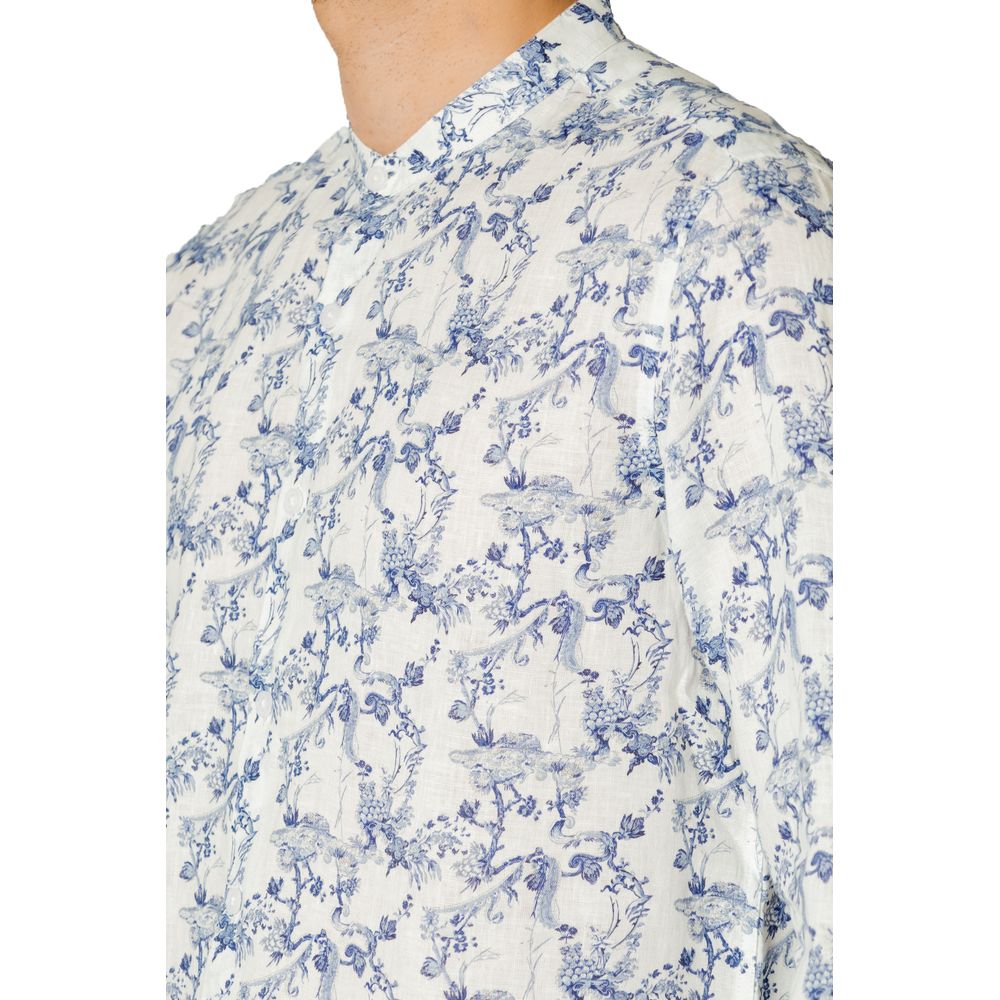 Camicia di lino blu