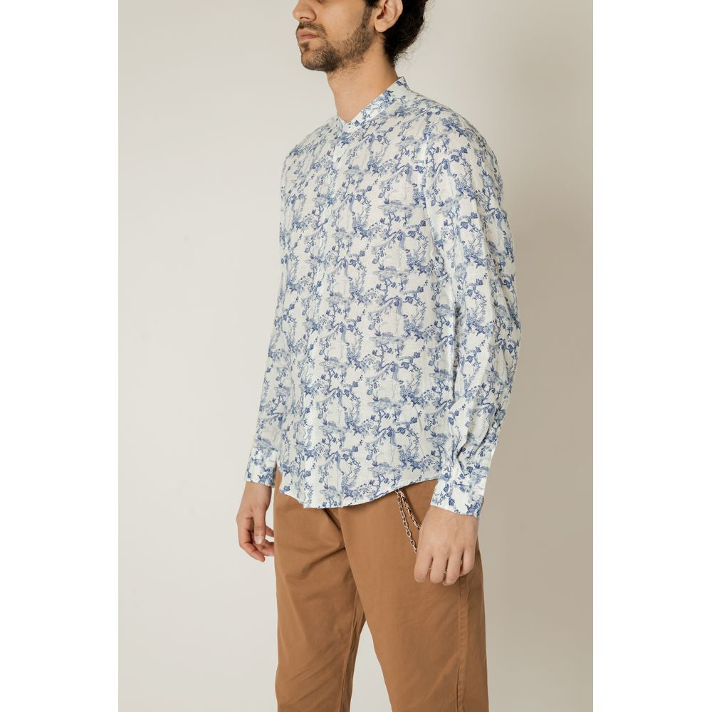 Camicia di lino blu